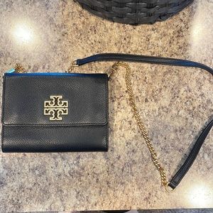 Tory Burch Black Leather Cross Body Bag
